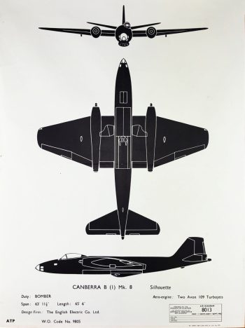 Canberra B 1 Mk 8 (Bomber) Air Diagram 8013