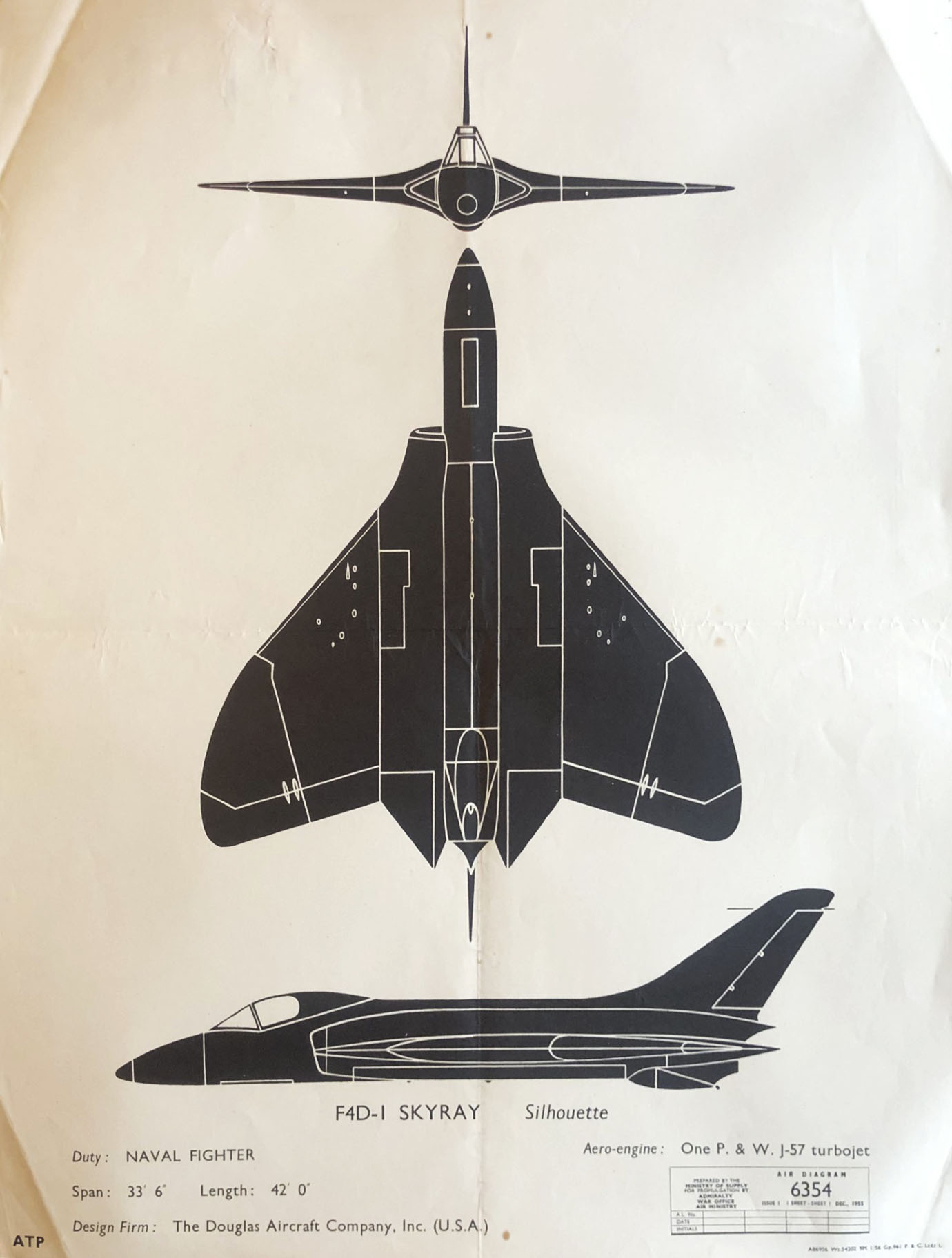 F4D-I Skyray Air Diagram 6354