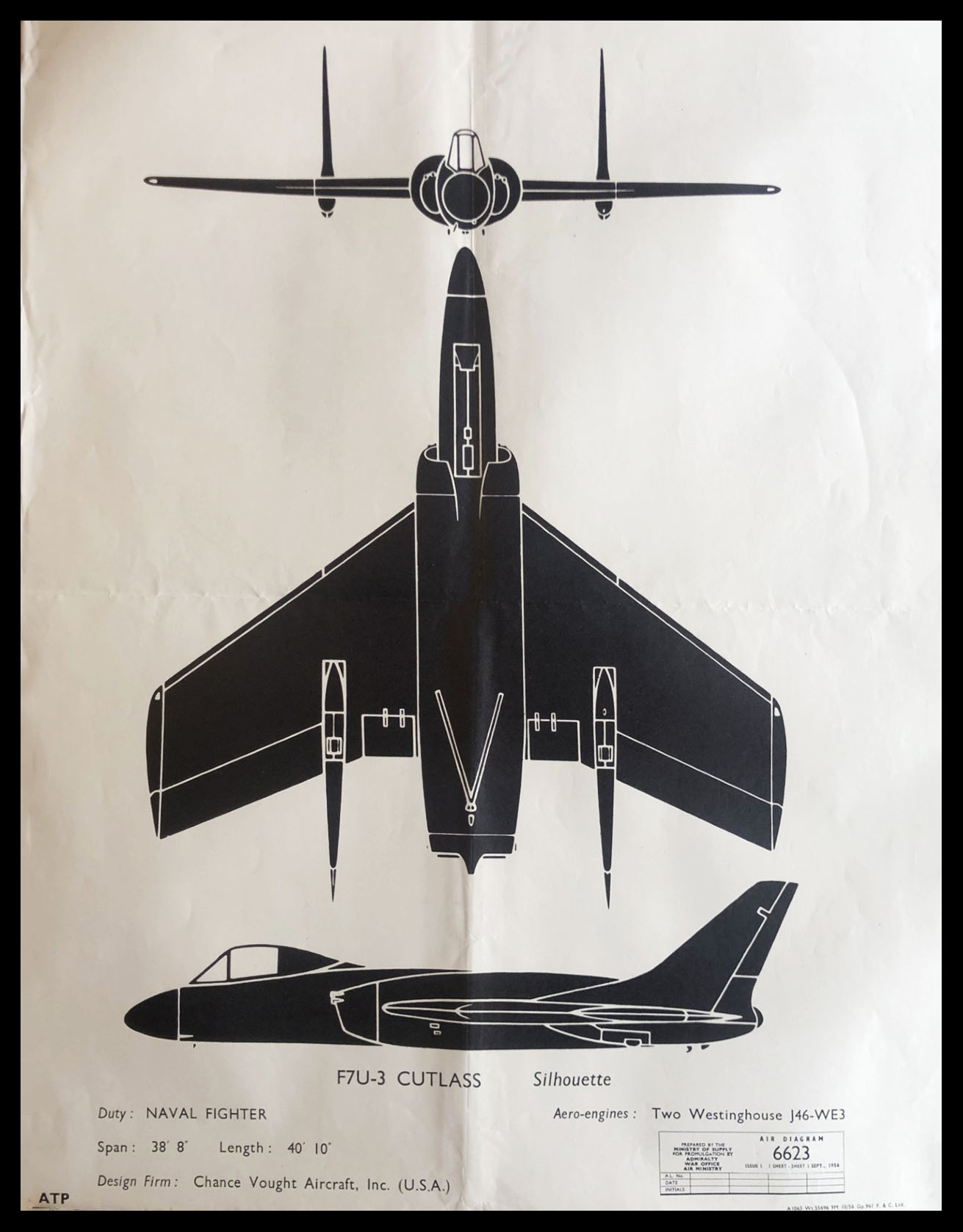 F7U-3 Cutlas Air Diagram 6623