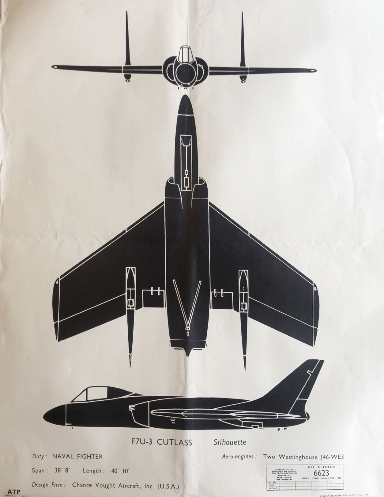 F7U-3 Cutlas Air Diagram 6623
