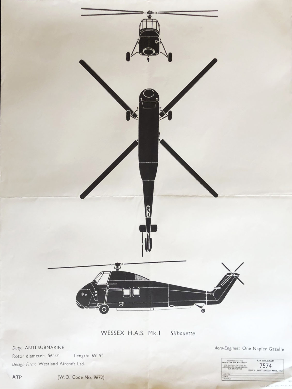 Wessex HAS Mk 1 Air Diagram 7574